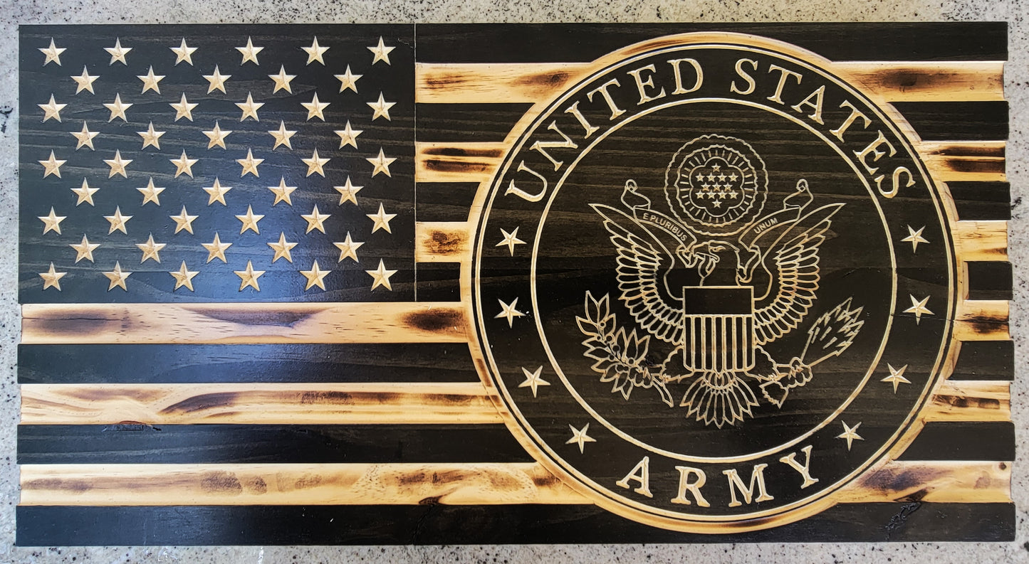 Rustic American Flag - Army